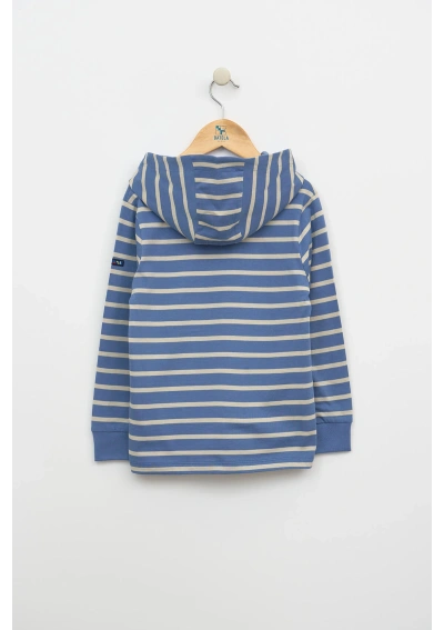 Batela Boys' Hooded Striped T-Shirt N1902 sr/mk back