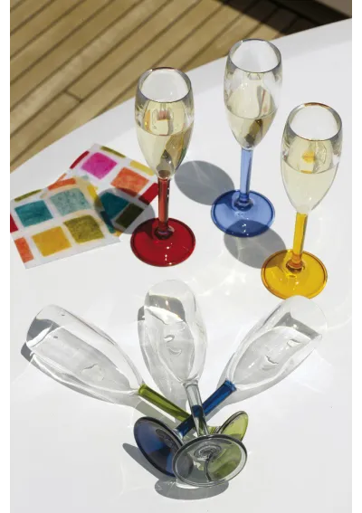 6 COPAS DE CHAMPAGNE PARTY BASE COLORES