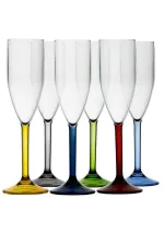 6 PARTY CHAMPAGNE GLASSES - COLOR BASE